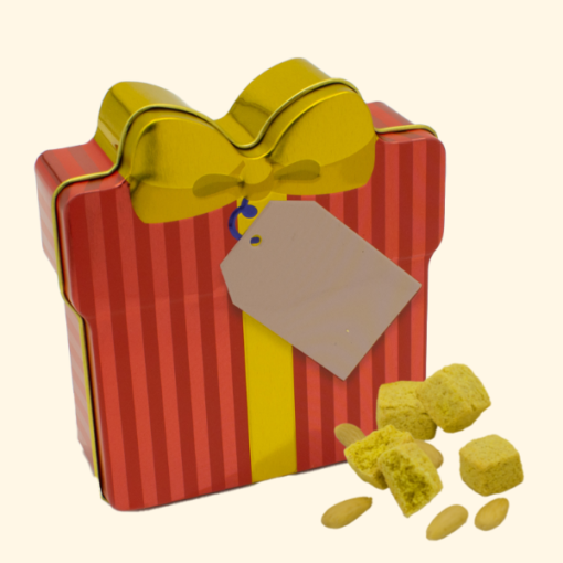 Geschenkdose kleines Geschenk mit Zitronenkeksen mit Keksen